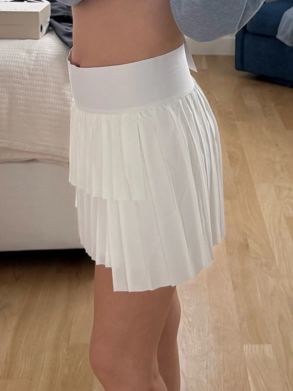 Nike White Layered Pleated Tennis Skort